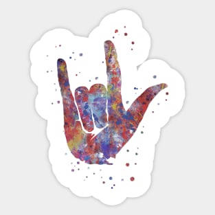 Symbol love, ASL sign language Sticker